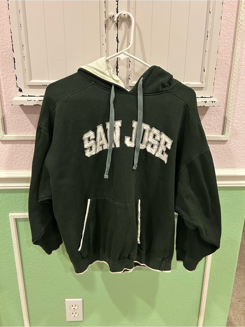 Vans Olive Green Pullover Hoodie with White 'San Jose' Patch